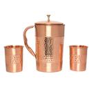 Conjunto de Jarra de Água de Cobre HealthGoodsIn 1,5L com 2 Copos Conjunto de Jarra de Água de Cobre HealthGoodsIn 1,5L com 2 Copos