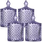 Conjunto de jarras de doces de vidro Aoriher Home Decor Storage, 4 peças de roxo claro
