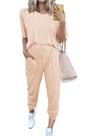 Conjunto de Jogger de Dos Piezas PRETTYGARDEN Beige M