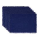Conjunto de Jogos Americanos DII em Juta 33x48 cm Azul Náutico 6 Peças
