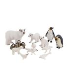 Conjunto de jogos Arctic Animal Figures, 12 unidades com urso polar, raposa, etc