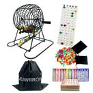 Conjunto de jogos de bingo JUNWRROW Jumbo com gaiola de 11 rodas e 1000 fichas