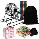 Conjunto de jogos de bingo Yuanhe completo com gaiola de 8 polegadas, 100 cartas e 75 bolas