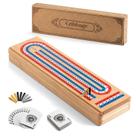 Conjunto de jogos de tabuleiro Cribbage Ceebyfa com grande armazenamento de madeira maciça