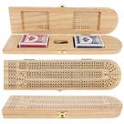 Conjunto de jogos de tabuleiro Cribbage Pacific Shore Games Wooden 3 Track