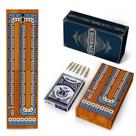 Conjunto de jogos de tabuleiro Cribbage, tamanho de viagem, madeira com armazenamento magnético