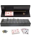 Conjunto de jogos de tabuleiro Cribbage WE Games Wooden com armazenamento para 3 jogadores