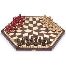 Conjunto de jogos de xadrez Husaria Wooden para três jogadores 54 cm com tabuleiro