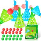 Conjunto de jogos Duckura Pop-Pass-Catch Ball com 4 lançadores e 24 bolas