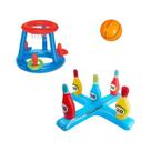 Conjunto De Jogos Para Piscina Inflável: Cesta De Basquete E Jogo De Argolas Acessórios Para Conjunto De Jogos Para Piscina Inflável: Cesta De Basquete E Jogo De Argolas Acessórios Para