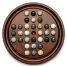 Conjunto de jogos Solitaire Lingle Deluxe de madeira com 32 bolas de mármore