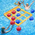 Conjunto de jogos TicTac Shot Pool Toys - Brinquedo de piscina inflável Tic-Tac-Toe com 10 bolas - para adultos, adolescentes e crianças de 2 a 10 jogadores