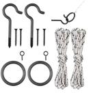 Conjunto de jogos WHQXFDZ Hook and Ring Toss com corda de nylon