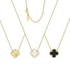 Conjunto de Joias AIPPK Colar Pingente Trevo 3 Peças Banhado a Ouro Conjunto de Joias AIPPK Colar Pingente Trevo 3 Peças Banhado a Ouro
