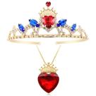Conjunto de joias Botrinal Evie Red Heart Necklace & Descendants 3 Tiara