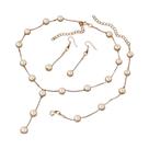 Conjunto De Joias Com Imitação De Pérola E Franjas Para Mulheres, 4 Peças: Colar, Brincos E Pulseira