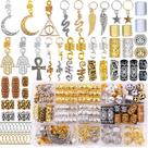 Conjunto de joias de cabelo dourado NAISKA 184 peças Dreadlock Accessories