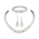 Conjunto De Joias De Pérolas Para Mulheres Com 4 Peças, Brincos, Colares E Pulseiras De Pérolas