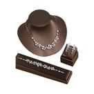 Conjunto De Joias De Zircônia Branca AAA Com Brincos, Pulseira E Colar Com Pingente De Borla - 4 Conjunto De Joias De Zircônia Branca AAA Com Brincos, Pulseira E Colar Com Pingente De Borla - 4