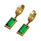 Conjunto De Joias De Zircônia Verde Para Mulheres AKOL, Colar E Brincos De Aço Inoxidável 316L, Moda