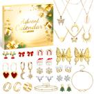 Conjunto de joias do calendário do advento Doksving 2024 com colar de pulseira