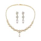 Conjunto De Joias Elegante De Zircônia Cúbica Para Casamento E Festa ZAKOL: Brincos Pendentes E