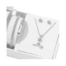 Conjunto De Joias Elegante E Versátil Com 5 Peças Em Zircônia, Anel, Colar, Pulseira E Brincos,