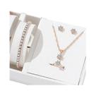 Conjunto De Joias Elegante E Versátil Com 5 Peças Em Zircônia, Anel, Colar, Pulseira E Brincos,