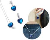 Conjunto de Jóias Elegantes: Colar, Brincos e Pingente de Coração com Zircônia em Prata 925! RF. 544