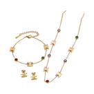 Conjunto De Joias Em Aço Titânio Banhado a Ouro 18K: Colar, Pulseira E Brincos Estilo Vintage Leve E Conjunto De Joias Em Aço Titânio Banhado a Ouro 18K: Colar, Pulseira E Brincos Estilo Vintage Leve E