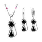 Conjunto De Joias Em Prata Esterlina 925 Para Mulheres E Meninas, Colar Com Pingente De Gato Em