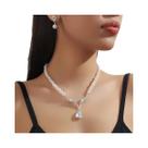 Conjunto De Joias Femininas Com Colar E Brincos De Pérolas Em Formato De Gota, Presente Para