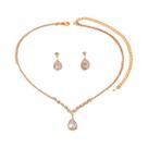 Conjunto De Joias Femininas Com Colar E Brincos Em Forma De Gota De Água Com Incrustações De Cobre,