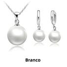 Conjunto De Joias Femininas Com Pérolas De Água Doce, 3 Peças, Colar, Brincos De Argola, 3 Cores,