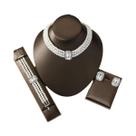 Conjunto De Joias Femininas De Luxo Leve Com Pérolas E Turquesa 4 Peças: Colar, Brincos E Pulseira
