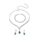 Conjunto De Joias Femininas De Moda 4 Peças: Colar, Brincos E Pulseira Presentes Para Casamento,
