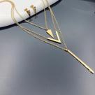 Conjunto De Joias Femininas Em Aço Inoxidável Com Pingente Geométrico Em Forma De V, Colar De