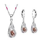 Conjunto De Joias Femininas Em Prata Esterlina 925 Com Zircônia Cúbica: Colar Com Pingente E Brincos Conjunto De Joias Femininas Em Prata Esterlina 925 Com Zircônia Cúbica: Colar Com Pingente E Brincos