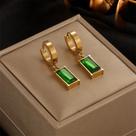 Conjunto de Joias Feminino com Zircônia Verde e Aço Inoxidável 316L