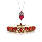 Conjunto de joias FUNLMO Evie Red Heart Tiara e colar Descendants