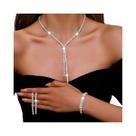 Conjunto De Joias Geométricas Femininas 4 Peças: Colar, Brincos E Pulseira Presentes Para