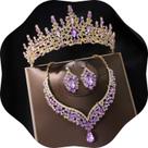 Conjunto de joias Kamirola, tiaras e coroas para mulheres, dourado, roxo