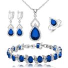 Conjunto de joias LMXXVJ: colar banhado a platina, brincos, pulseira Conjunto de joias LMXXVJ: colar banhado a platina, brincos, pulseira