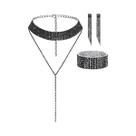 Conjunto De Joias Minimalistas Femininas Da Moda - 4 Peças: Colar, Brincos E Pulseira Para Festas E