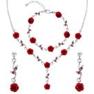 Conjunto de joias Nanafast vermelho/rosa choque, colar, pulseira, brincos