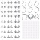Conjunto de Joias para Piercing Falsos JFORYOU 159 Peças Conjunto de Joias para Piercing Falsos JFORYOU 159 Peças