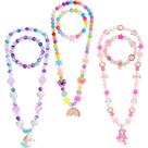 Conjunto de joias PinkSheep Kids Classic, 3 conjuntos de colar e pulseira