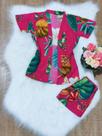 Conjunto de kimono feminino infantil