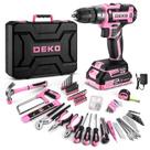 Conjunto de kits de ferramentas: furadeira elétrica sem fio de 20V DEKOPRO Pink DKMT186-GP