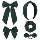 Conjunto de laços de cabelo DEEKA Uniform Long Tail Hunter Green Girls